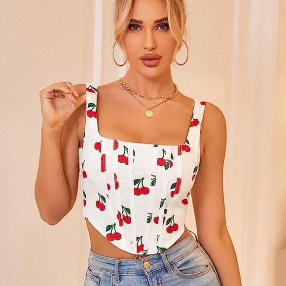 Floral Corset Crop Top - Picture 4 of 4